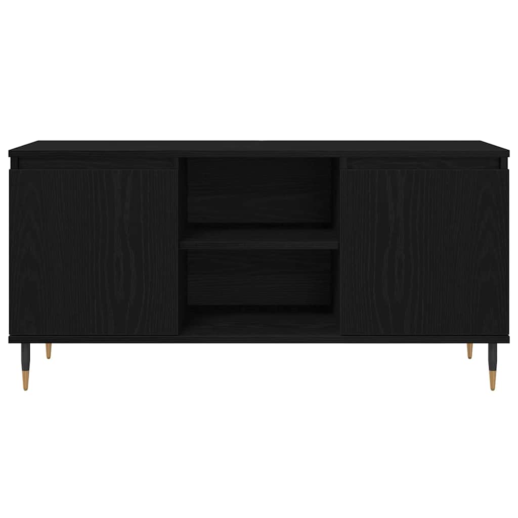 Cabinet TV Stejar Negru 104 x 35 x 50 cm Lemn compozit — imaginea 7