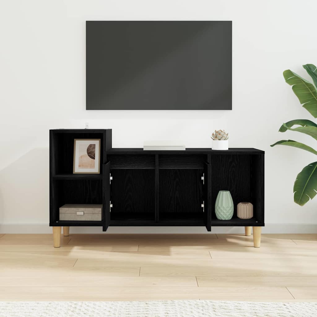 Cabinet TV Stejar Negru 100 x 35 x 55 cm Lemn compozit — imaginea 5