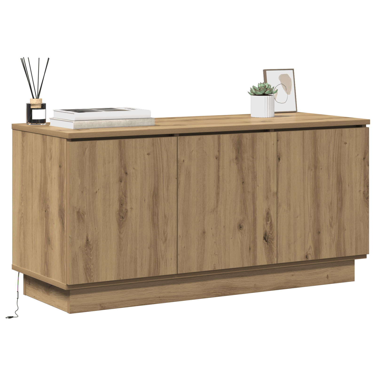 Cabinet TV Stejar Artisanal 100x38x49 cm Lemn Prelucrat — imaginea 3