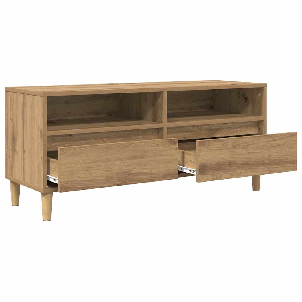 Cabinet TV Stejar Artizanal 100 x 34,5 x 44,5 cm Lemn compozit — imaginea 6