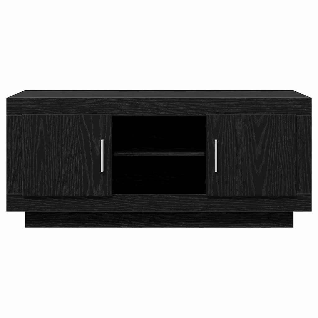 Cabinet TV Stejar Negru 102 x 35 x 45 cm Lemn compozit — imaginea 7