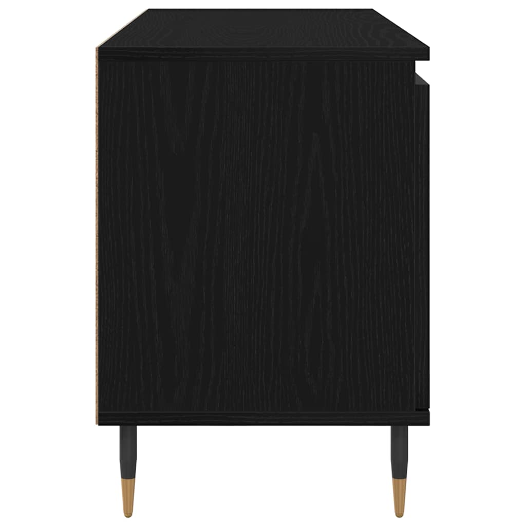 Cabinet TV Stejar Negru 104 x 35 x 50 cm Lemn compozit — imaginea 8