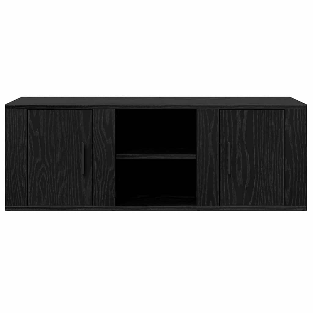 Cabinet TV Stejar Negru 100 x 31,5 x 35 cm Lemn compozit — imaginea 7