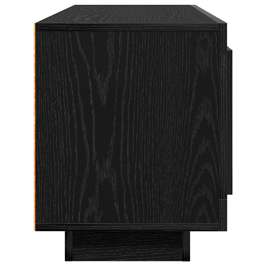 Cabinet TV Stejar Negru 102 x 35 x 45 cm Lemn compozit — imaginea 8