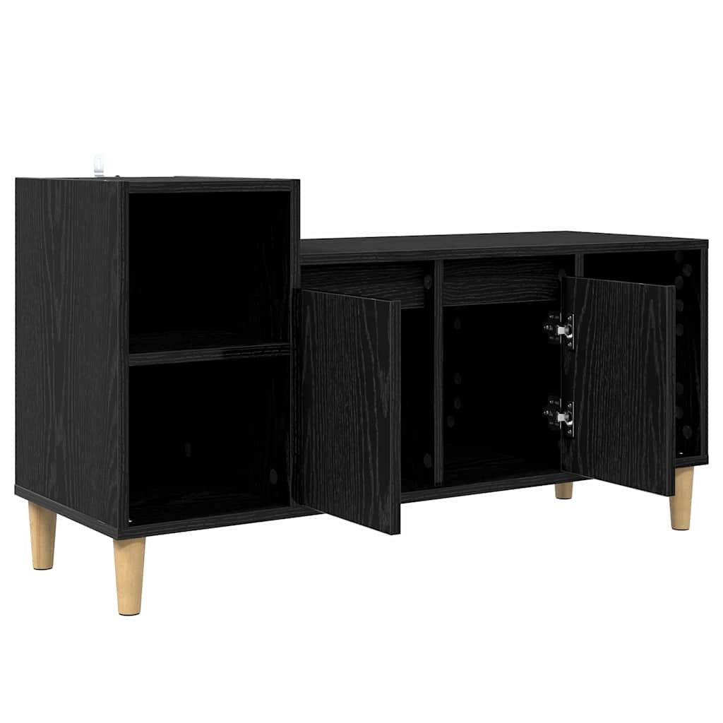 Cabinet TV Stejar Negru 100 x 35 x 55 cm Lemn compozit — imaginea 6