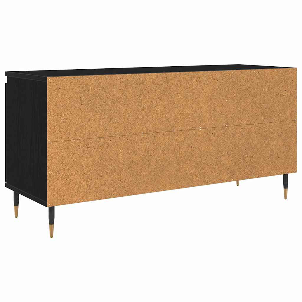 Cabinet TV Stejar Negru 104 x 35 x 50 cm Lemn compozit — imaginea 9