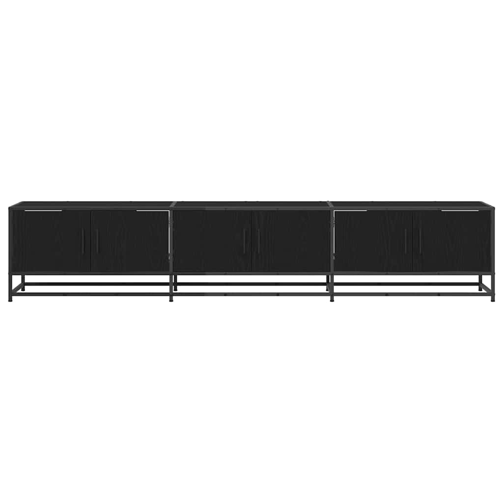 Cabinet TV Stejar negru 210 x 35 x 41 cm Lemn compozit — imaginea 6