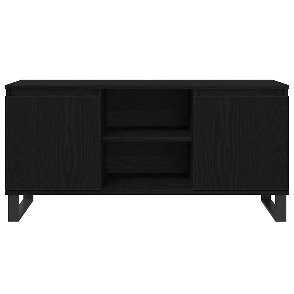 Cabinet TV Stejar Negru 104 x 35 x 50 cm Lemn compozit — imaginea 7