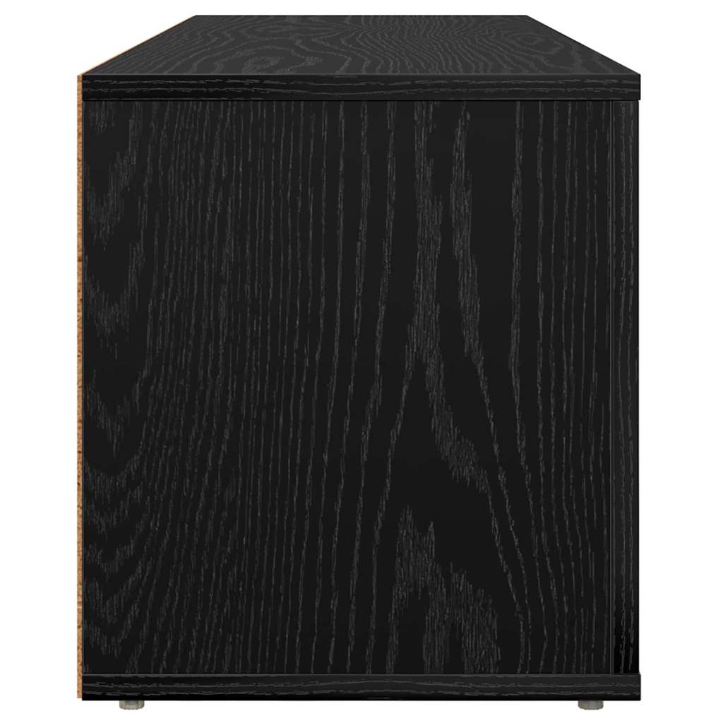 Cabinet TV Stejar Negru 100 x 31,5 x 35 cm Lemn compozit — imaginea 8