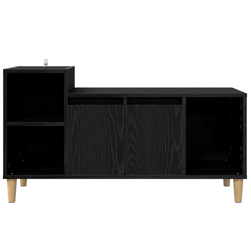 Cabinet TV Stejar Negru 100 x 35 x 55 cm Lemn compozit — imaginea 7