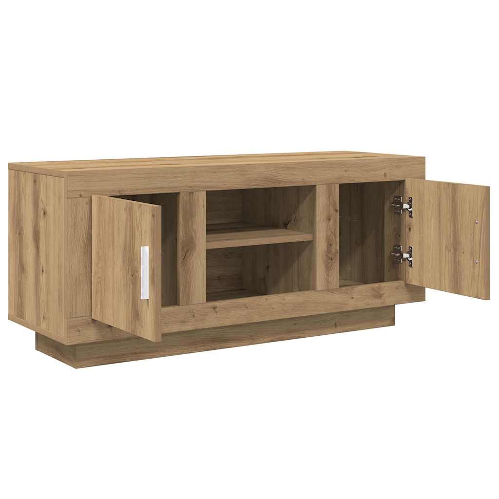 Cabinet TV Stejar Artizanal 102 x 35 x 45 cm Lemn compozit — imaginea 6