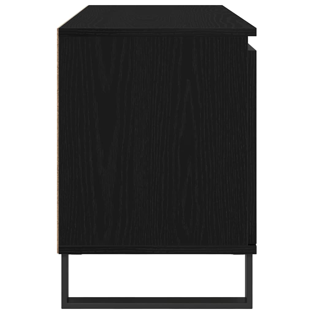 Cabinet TV Stejar Negru 104 x 35 x 50 cm Lemn compozit — imaginea 8