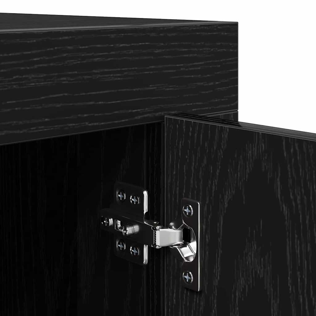 Cabinet TV Stejar Negru 102 x 35 x 45 cm Lemn compozit — imaginea 10