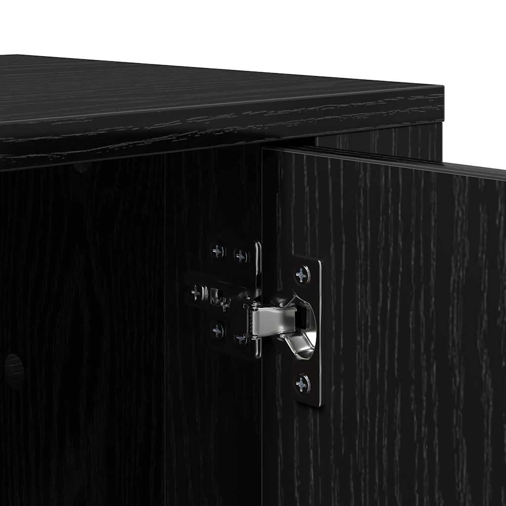 Cabinet TV Stejar Negru 100 x 31,5 x 35 cm Lemn compozit — imaginea 10