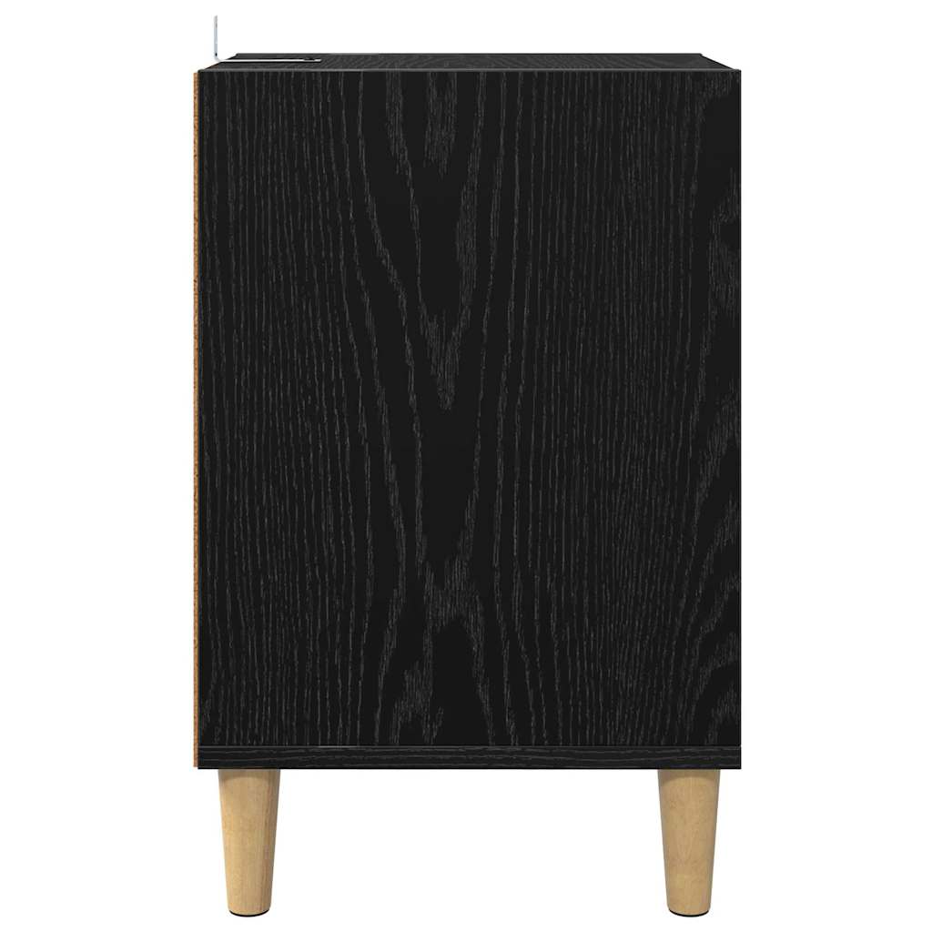 Cabinet TV Stejar Negru 100 x 35 x 55 cm Lemn compozit — imaginea 9