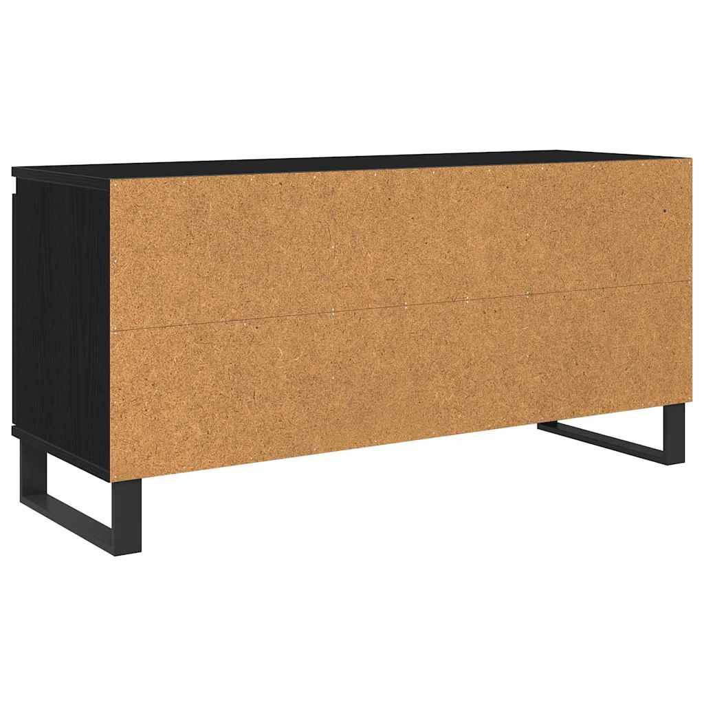 Cabinet TV Stejar Negru 104 x 35 x 50 cm Lemn compozit — imaginea 9