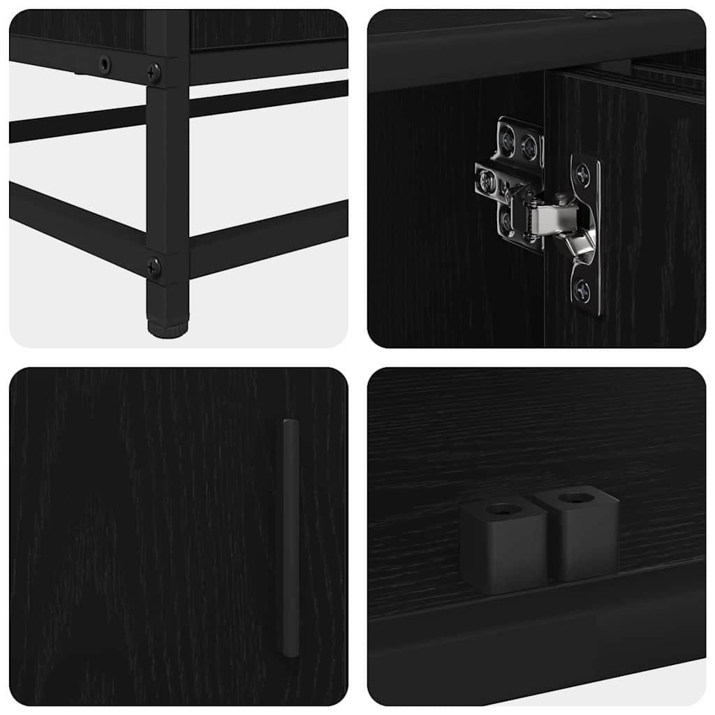 Cabinet TV Stejar negru 210 x 35 x 41 cm Lemn compozit — imaginea 9