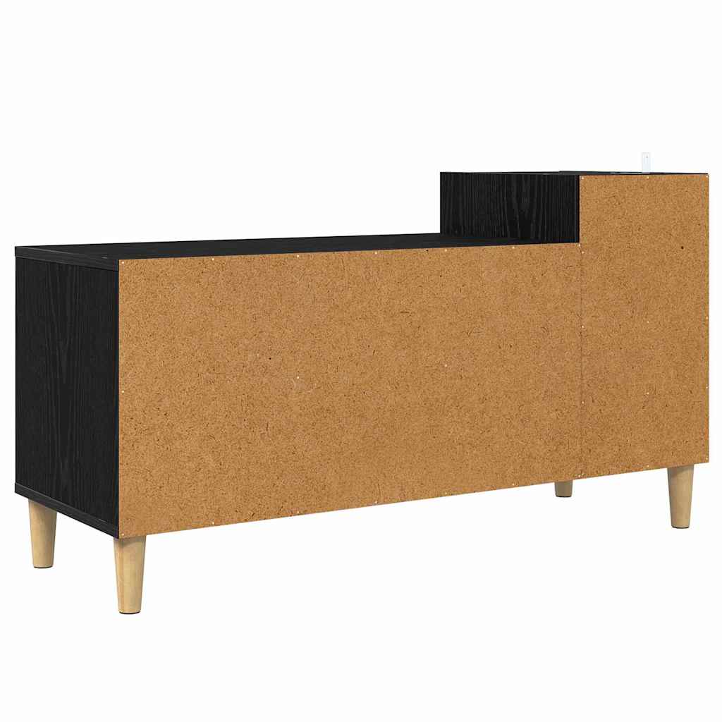 Cabinet TV Stejar Negru 100 x 35 x 55 cm Lemn compozit — imaginea 10