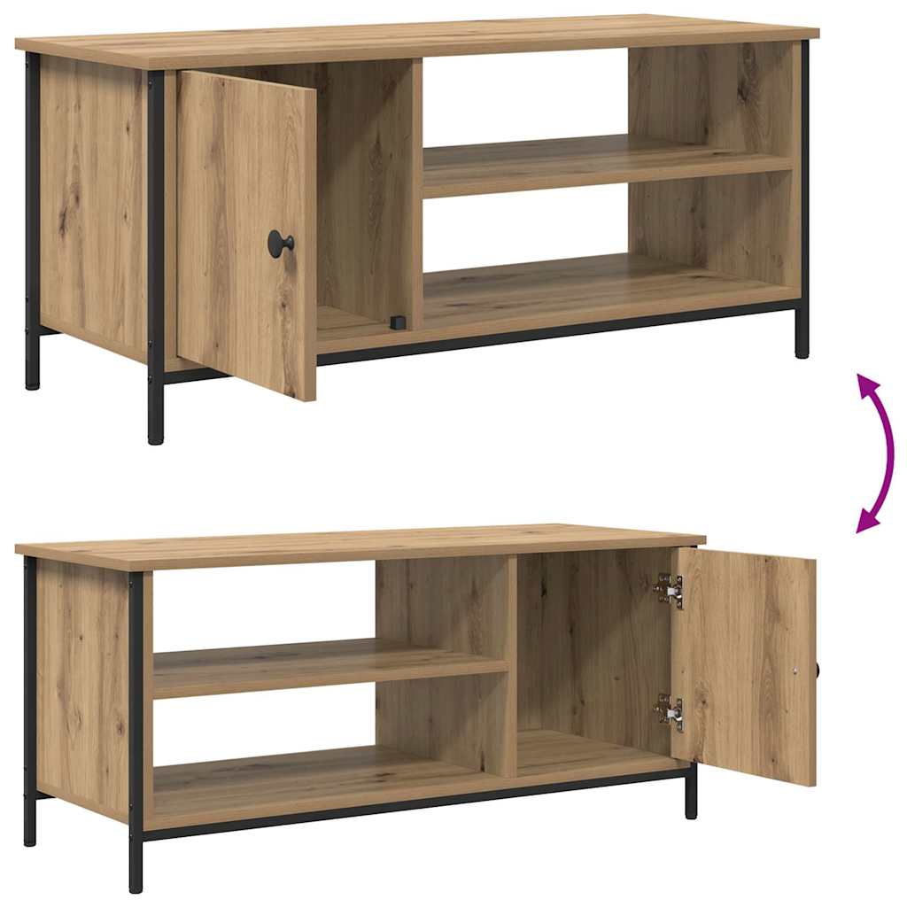Cabinet TV stejar artizanal 100 x 40 x 45 cm Lemn compozit — imaginea 11