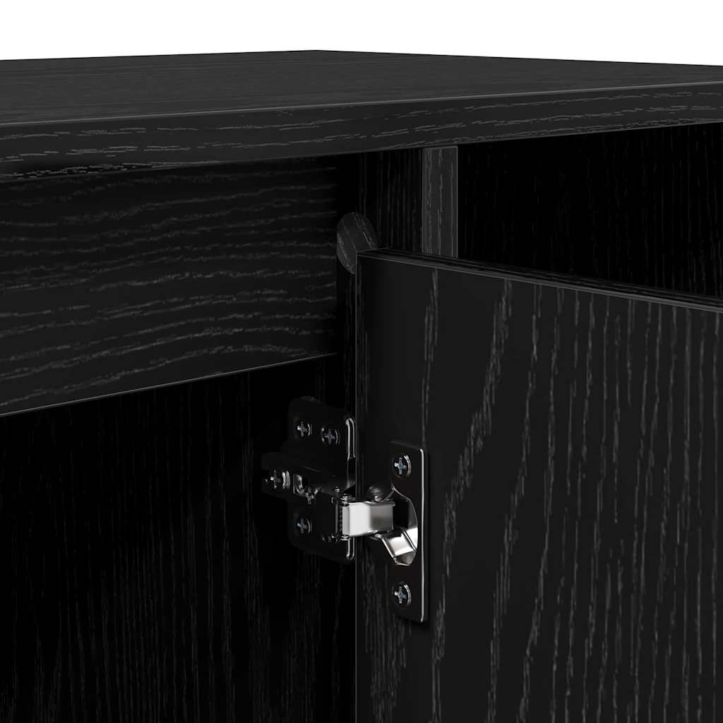 Cabinet TV Stejar Negru 100 x 35 x 55 cm Lemn compozit — imaginea 11