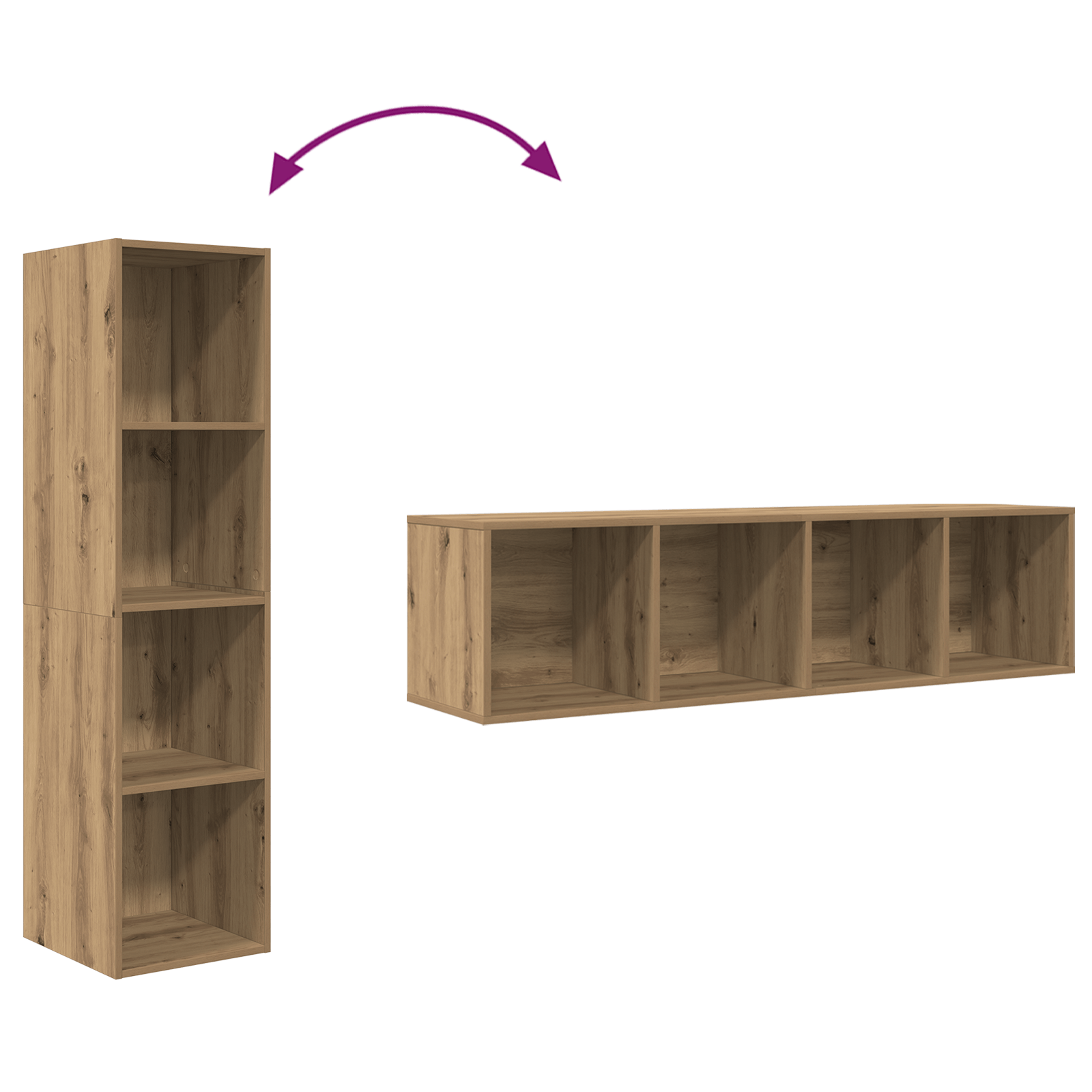 Cabinet TV stejar artizanal 37 x 37 x 142.5 cm Lemn compozit — imaginea 13