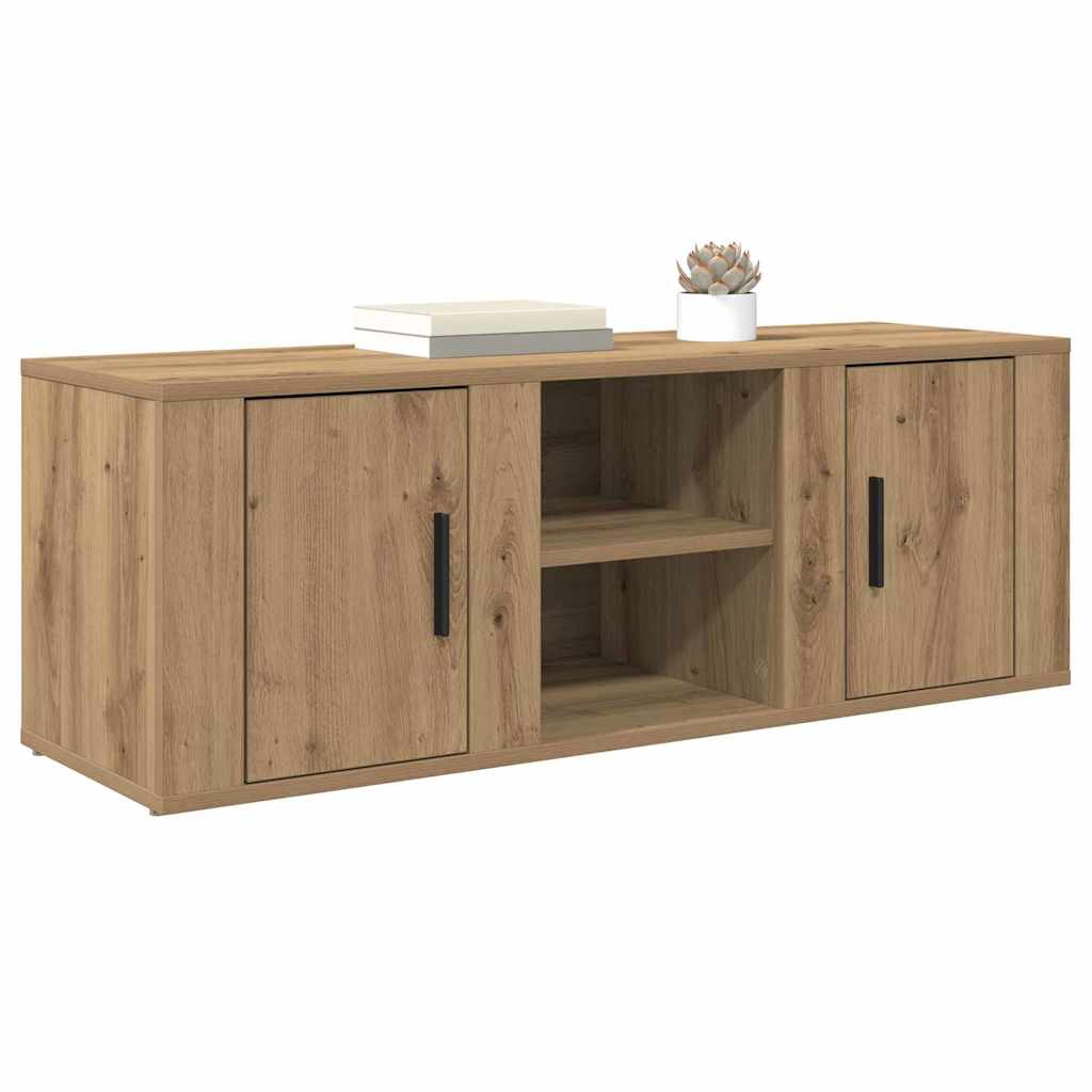 Cabinet TV Stejar Artizanal 100 x 31,5 x 35 cm Lemn compozit — imaginea 4