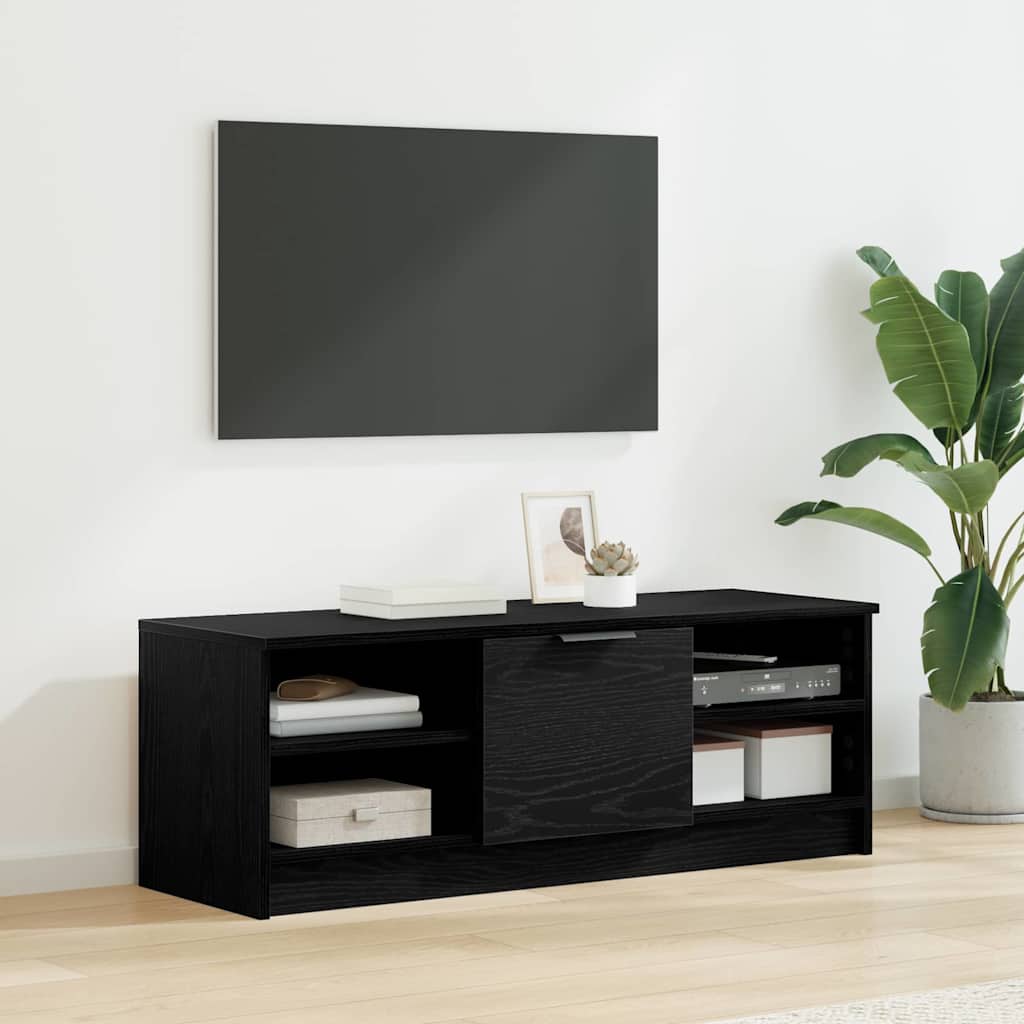 Cabinet TV Stejar Negru 102 x 35 x 36,5 cm Lemn compozit — imaginea 2
