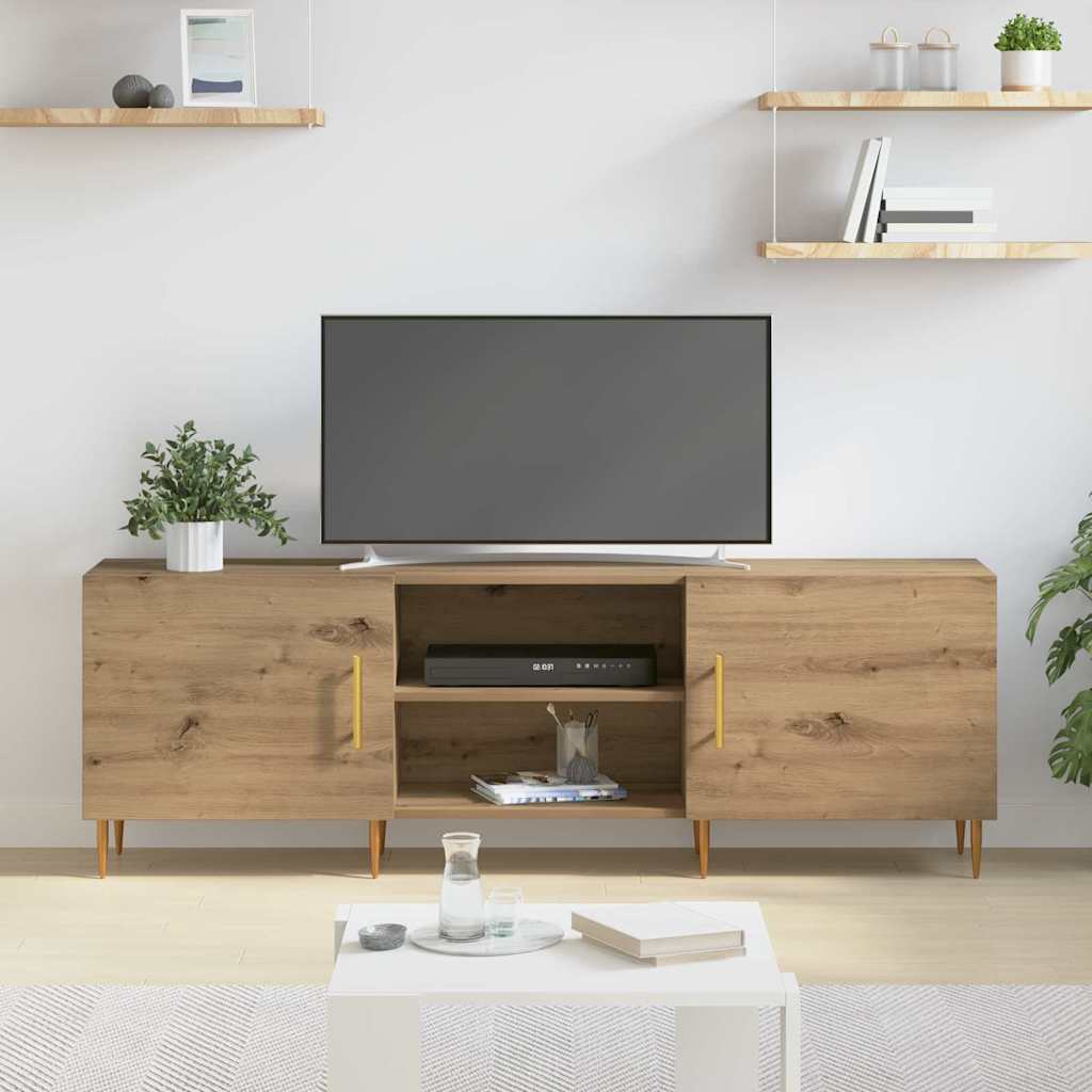 Cabinet TV stejar artizanal 150 x 30 x 50 cm Lemn compozit — imaginea 4