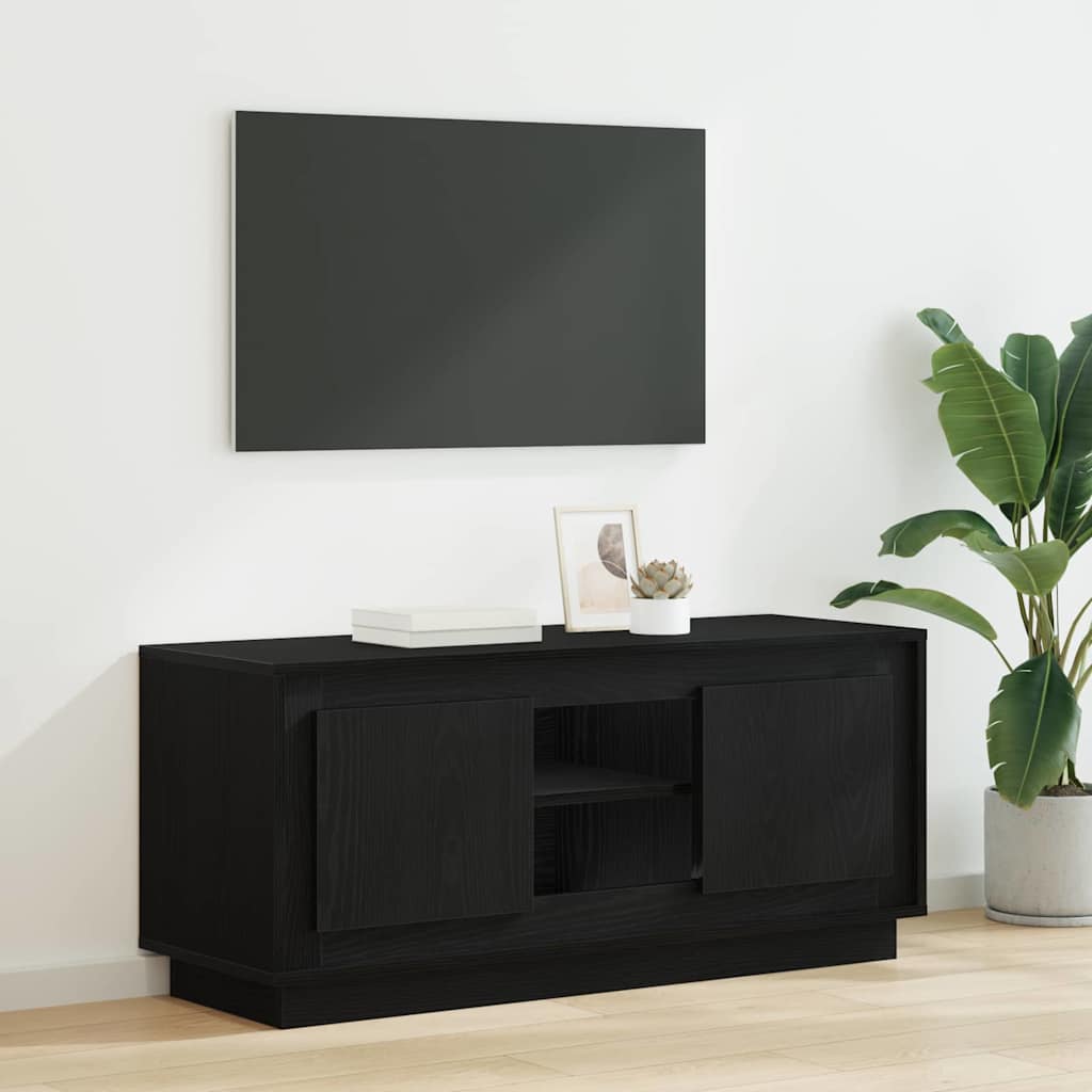 Cabinet TV Stejar Negru 102 x 35 x 45 cm Lemn compozit — imaginea 2