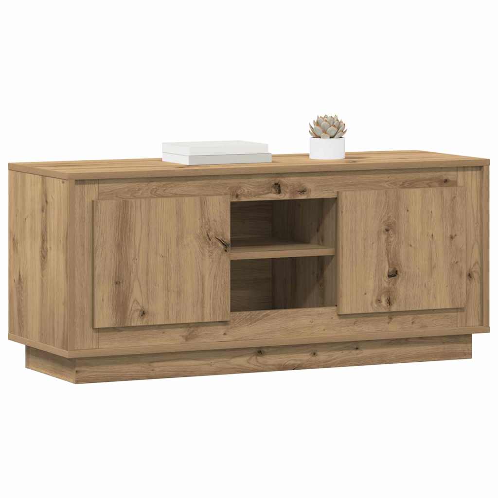 Cabinet TV Stejar Artizanal 102 x 35 x 45 cm Lemn compozit — imaginea 4