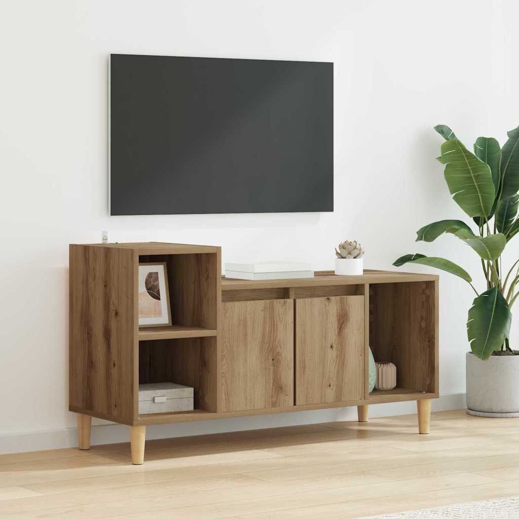 Cabinet TV Stejar Artizanal 100 x 35 x 55 cm Lemn compozit — imaginea 2