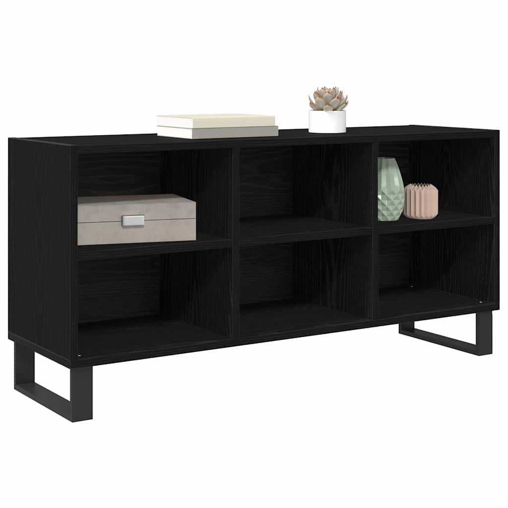 Cabinet TV Stejar Negru 103,5 x 30 x 50 cm Lemn compozit — imaginea 4