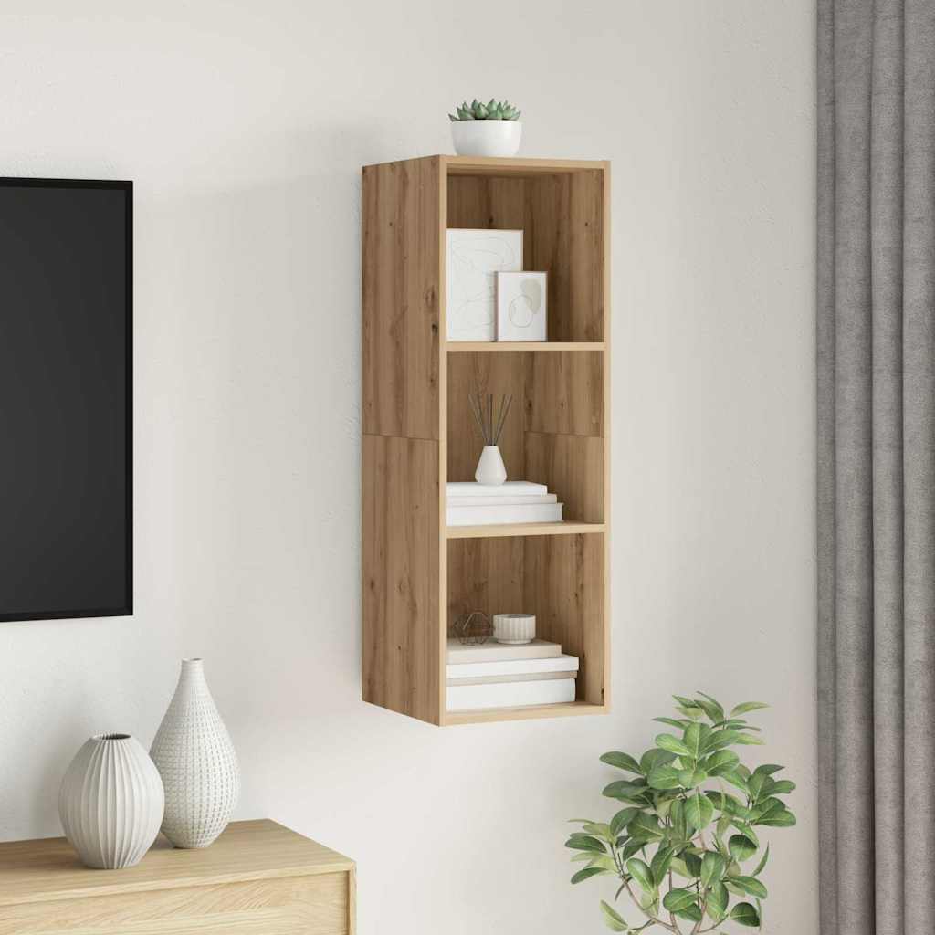 Cabinet TV stejar artizanal 37 x 37 x 107 cm Lemn compozit — imaginea 2