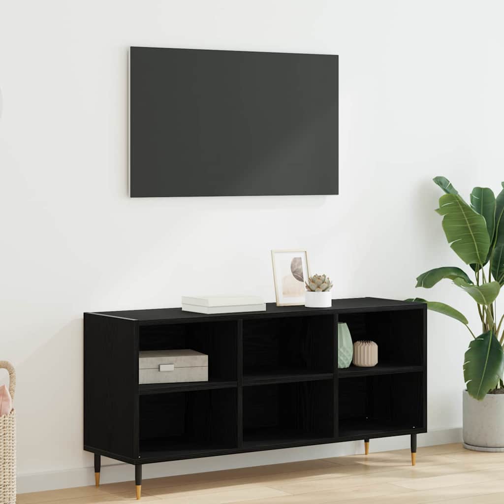 Cabinet TV Stejar Negru 103,5 x 30 x 50 cm Lemn compozit — imaginea 2
