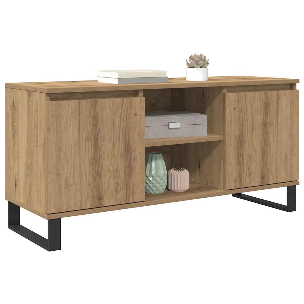 Cabinet TV Stejar Artizanal 104 x 35 x 50 cm Lemn compozit — imaginea 4