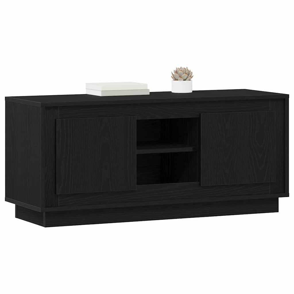 Cabinet TV Stejar Negru 102 x 35 x 45 cm Lemn compozit — imaginea 4