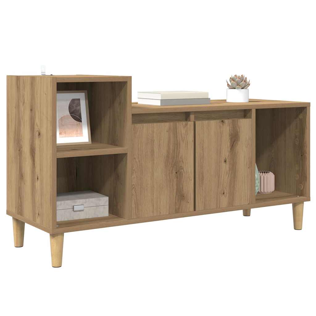Cabinet TV Stejar Artizanal 100 x 35 x 55 cm Lemn compozit — imaginea 4