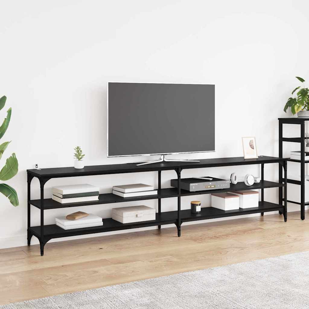 Cabinet TV Stejar Negru 200 x 30 x 50 cm — imaginea 2