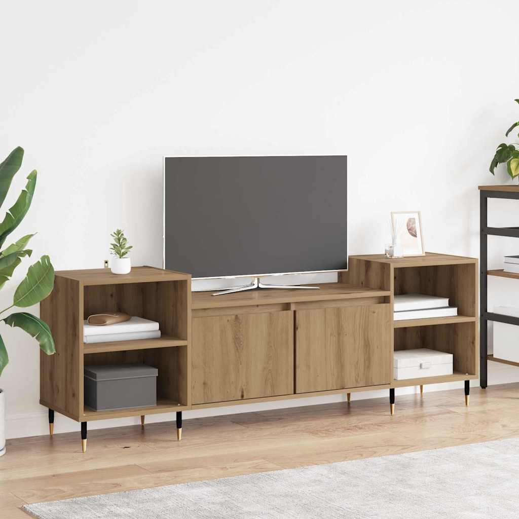 Cabinet TV Stejar Artizanal 160 x 35 x 55 cm Lemn compozit — imaginea 2