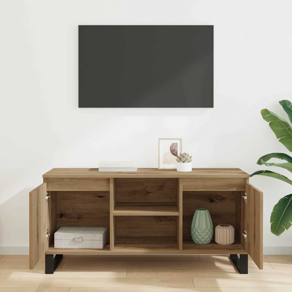 Cabinet TV Stejar Artizanal 104 x 35 x 50 cm Lemn compozit — imaginea 5