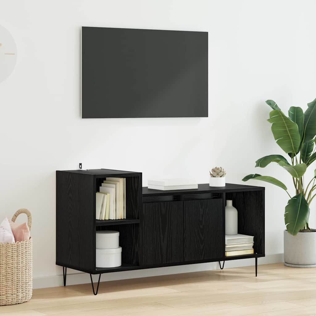 Cabinet TV Stejar Negru 100 x 35 x 55 cm Lemn compozit — imaginea 2