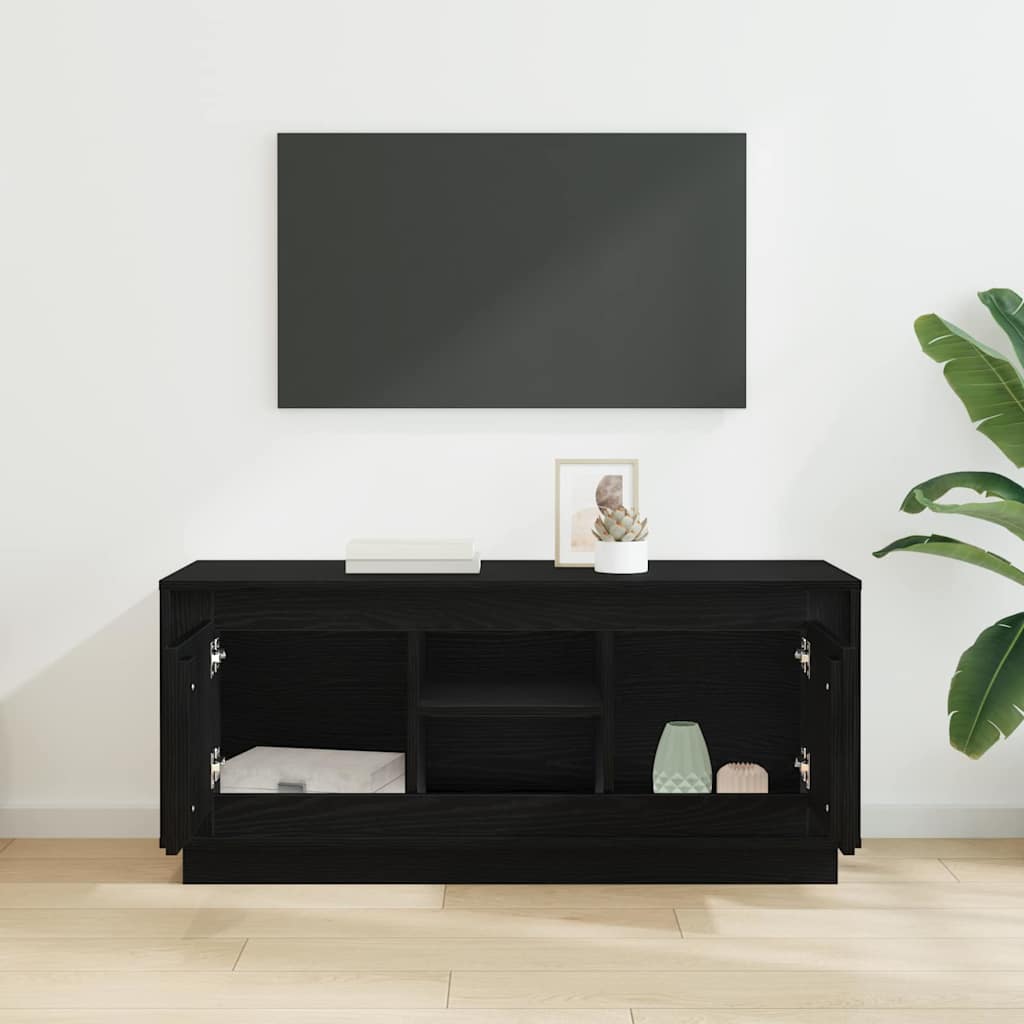 Cabinet TV Stejar Negru 102 x 35 x 45 cm Lemn compozit — imaginea 5