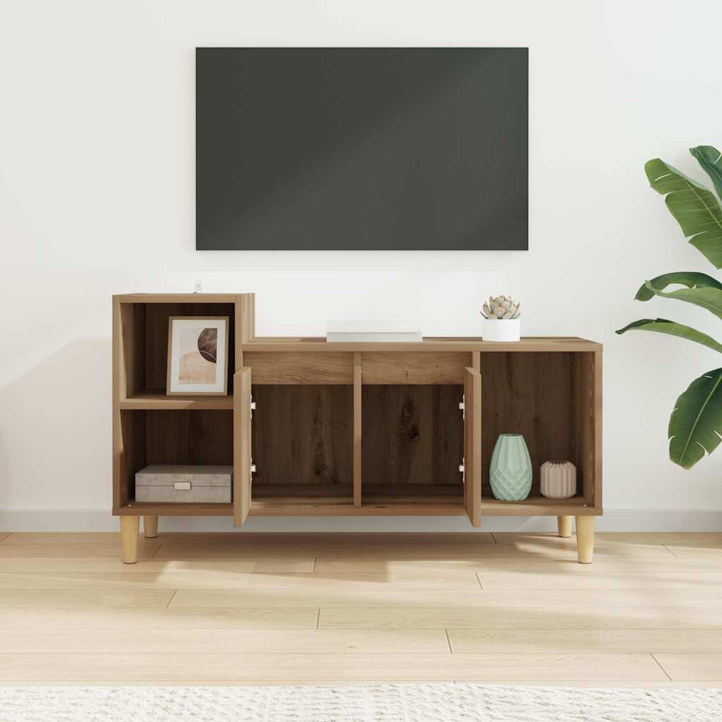 Cabinet TV Stejar Artizanal 100 x 35 x 55 cm Lemn compozit — imaginea 5