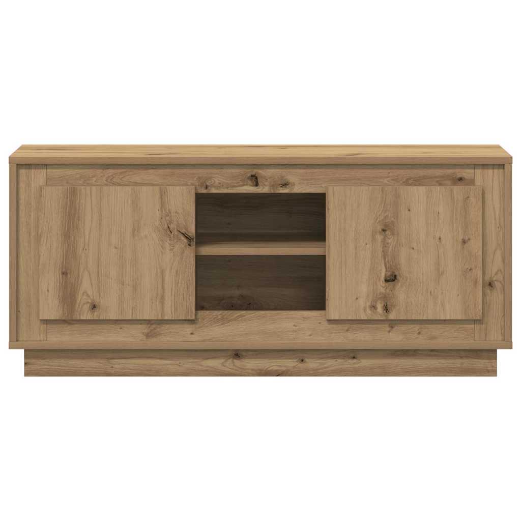 Cabinet TV Stejar Artizanal 102 x 35 x 45 cm Lemn compozit — imaginea 7