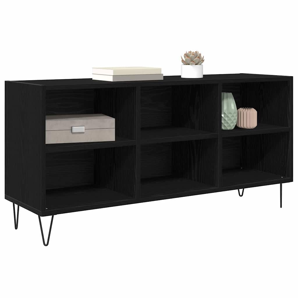 Cabinet TV Stejar Negru 103,5 x 30 x 50 cm Lemn compozit — imaginea 4