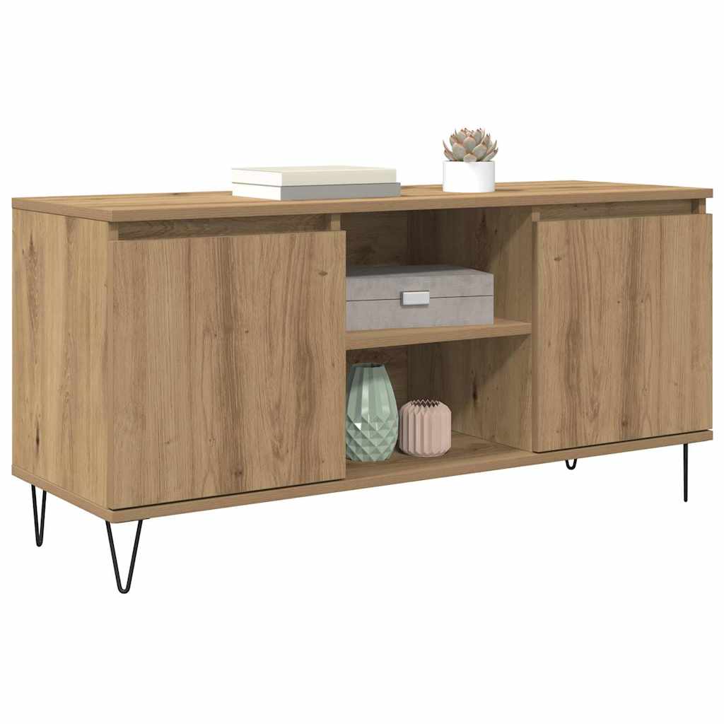 Cabinet TV Stejar Artizanal 104 x 35 x 50 cm Lemn compozit — imaginea 4