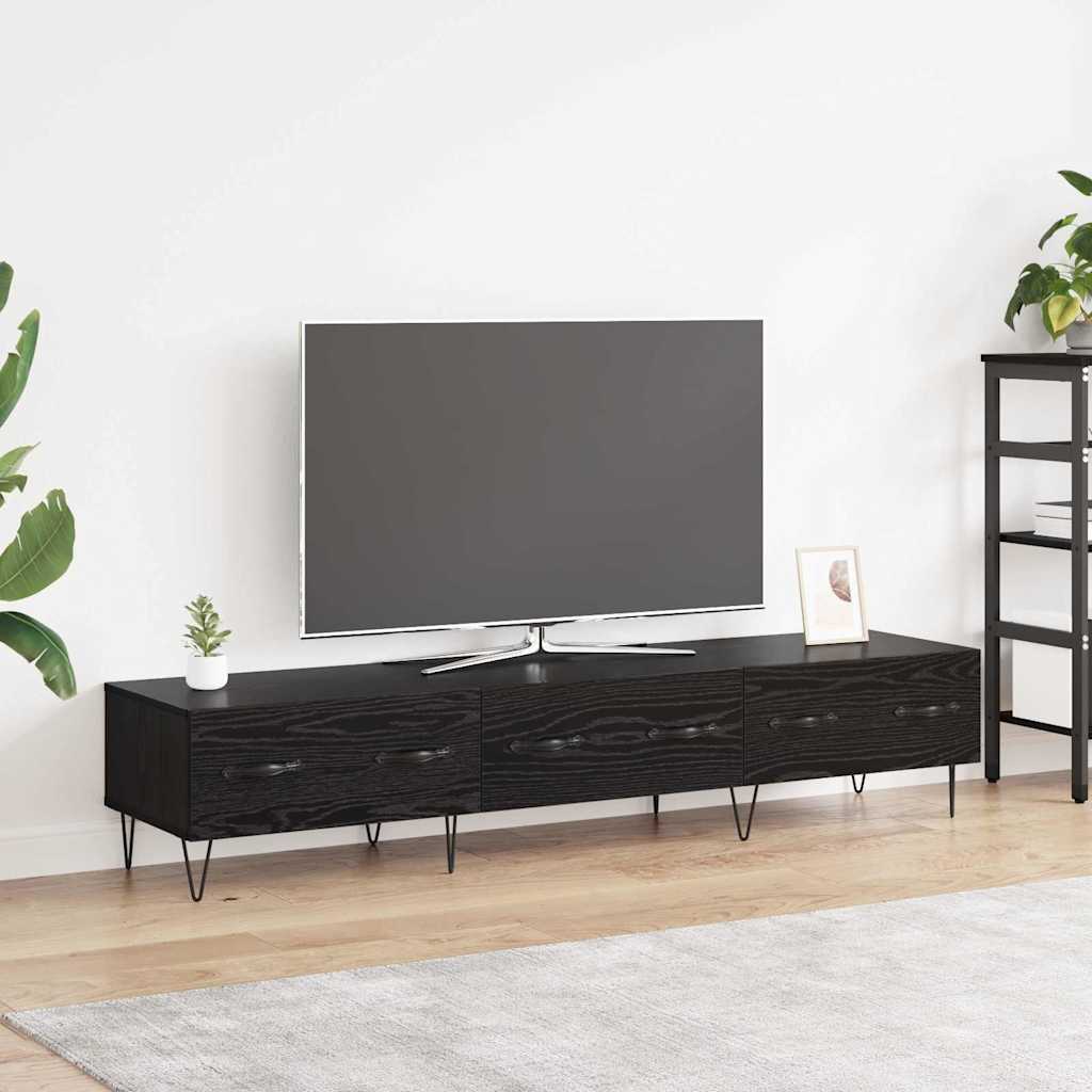 Cabinet TV Stejar negru 150 x 36 x 30 cm Lemn compozit — imaginea 2