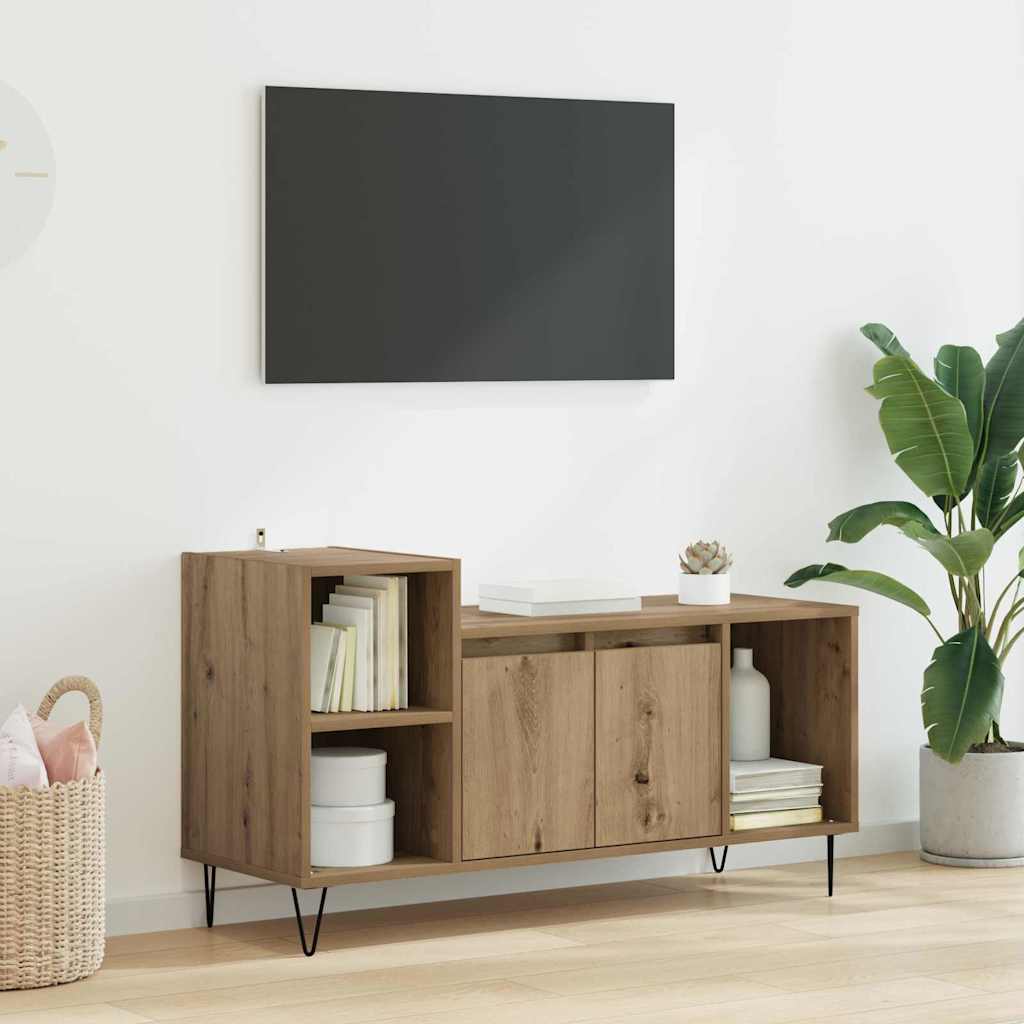 Cabinet TV Stejar Artizanal 100 x 35 x 55 cm Lemn compozit — imaginea 3