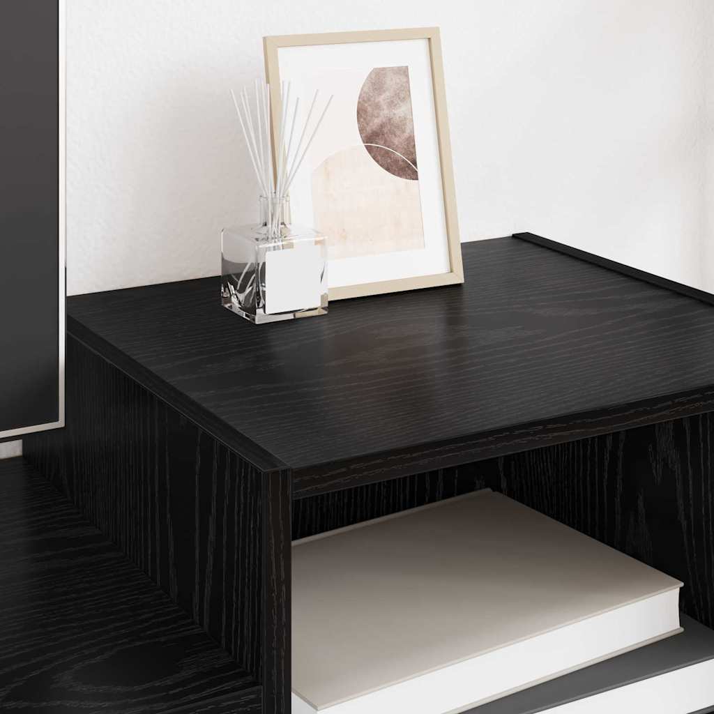 Cabinet TV Stejar Negru 160 x 35 x 55 cm Lemn compozit — imaginea 5