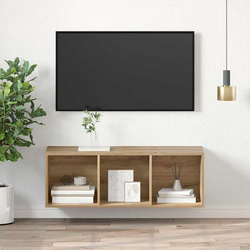 Cabinet TV stejar artizanal 37 x 37 x 107 cm Lemn compozit — imaginea 5